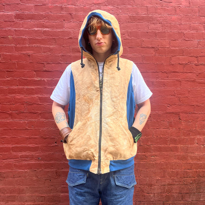 Synch Vest - Persimmon Canvas With Chainstitch Text Smear #2