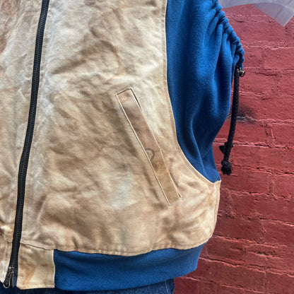 Synch Vest - Persimmon Canvas With Chainstitch Text Smear #2