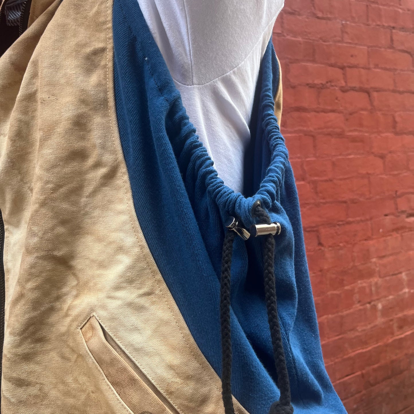 Synch Vest - Persimmon Canvas With Chainstitch Text Smear #2