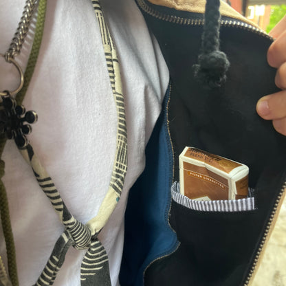 Synch Vest - Persimmon Canvas With Chainstitch Text Smear #2