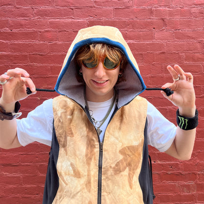 Synch Vest - Persimmon Canvas With Chainstitch Text Smear #1