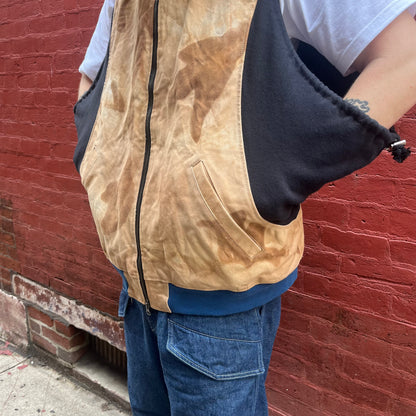 Synch Vest - Persimmon Canvas With Chainstitch Text Smear #1