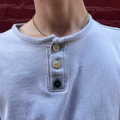 Wonky Pocket Gigantic Henley T-Shirt - Acorn + Rust