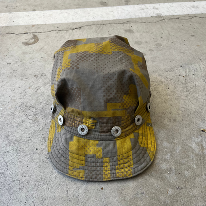 Pleated Mechanics Cap - 2 Layer Digi-Camo Cotton Ripstop