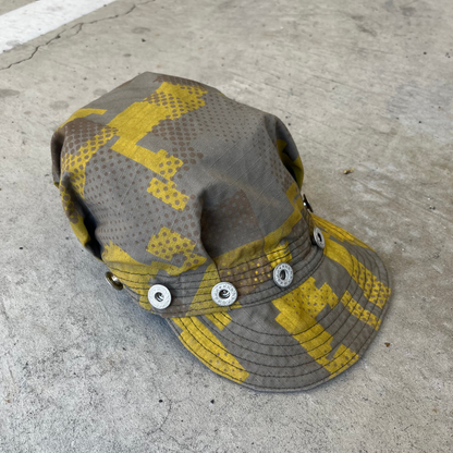 Pleated Mechanics Cap - 2 Layer Digi-Camo Cotton Ripstop