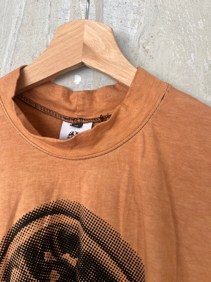 Drained Minds Brain Print T Shirt - Terracotta