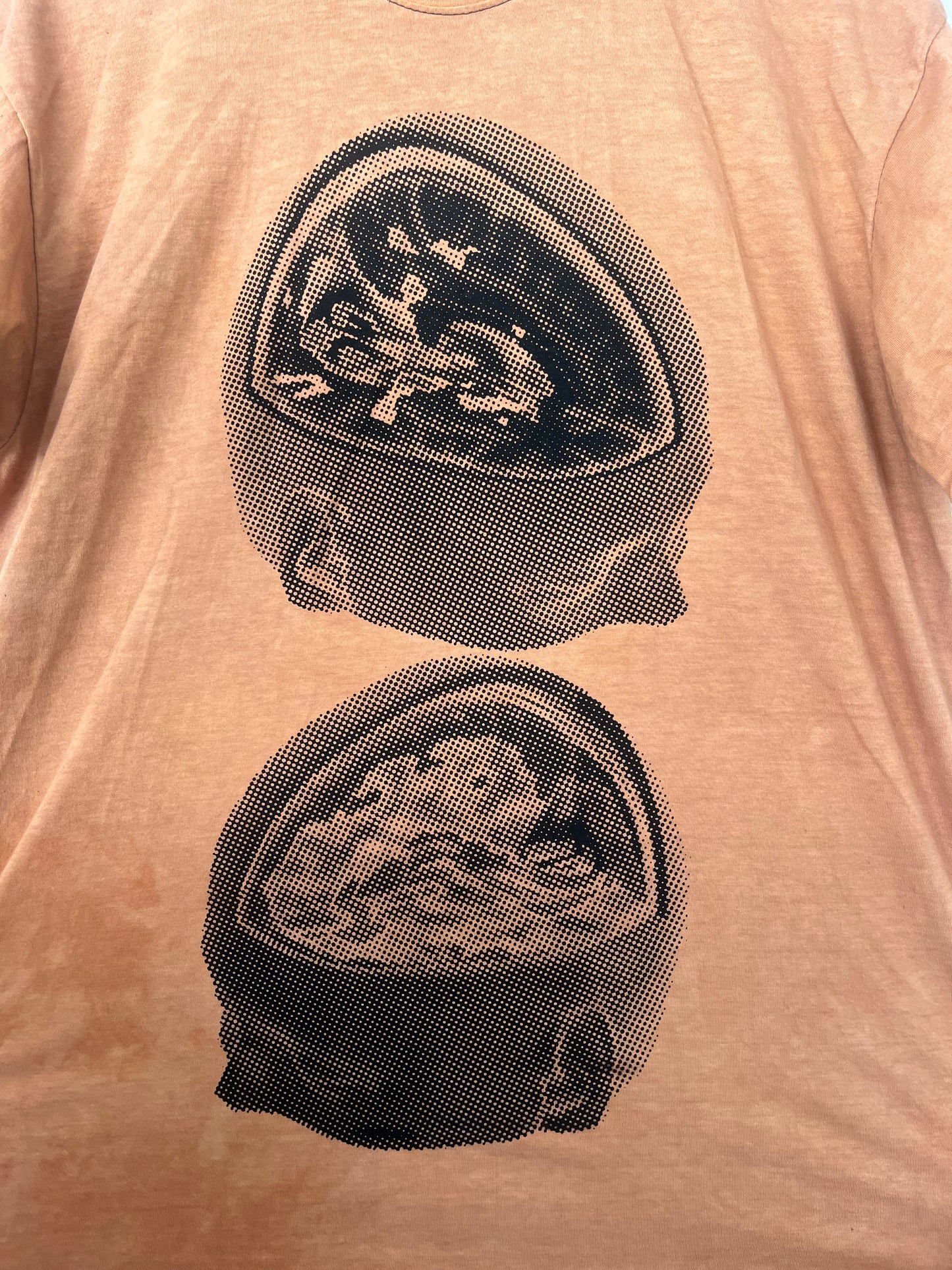 Drained Minds Brain Print T Shirt - Terracotta