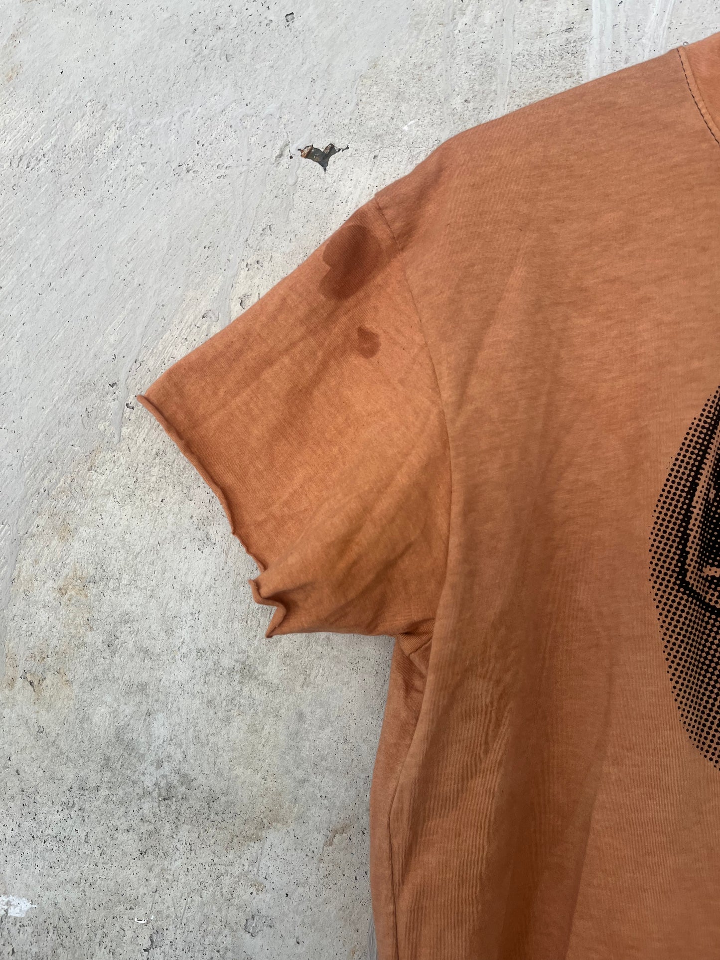 Drained Minds Brain Print T Shirt - Terracotta