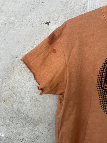 Drained Minds Brain Print T Shirt - Terracotta