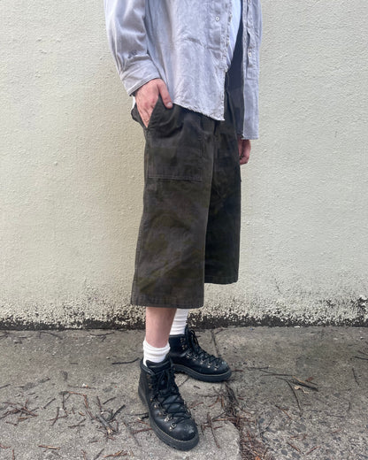 Long Shorts - Black Tea & Rust Dyed 2 Layer Digi-Camo Cotton Ripstop