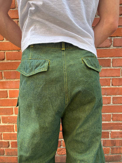 Utility Thwocket Pants - Green Turmeric Denim