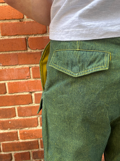 Utility Thwocket Pants - Green Turmeric Denim