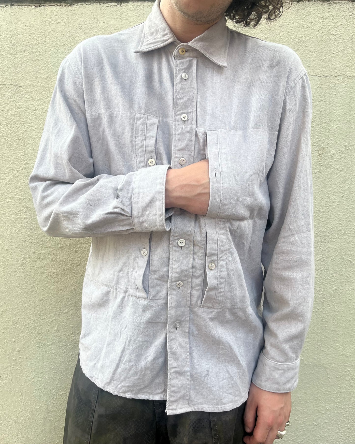 Utility BD Shirt - Acorn + Rust Dyed Linen/Cotton