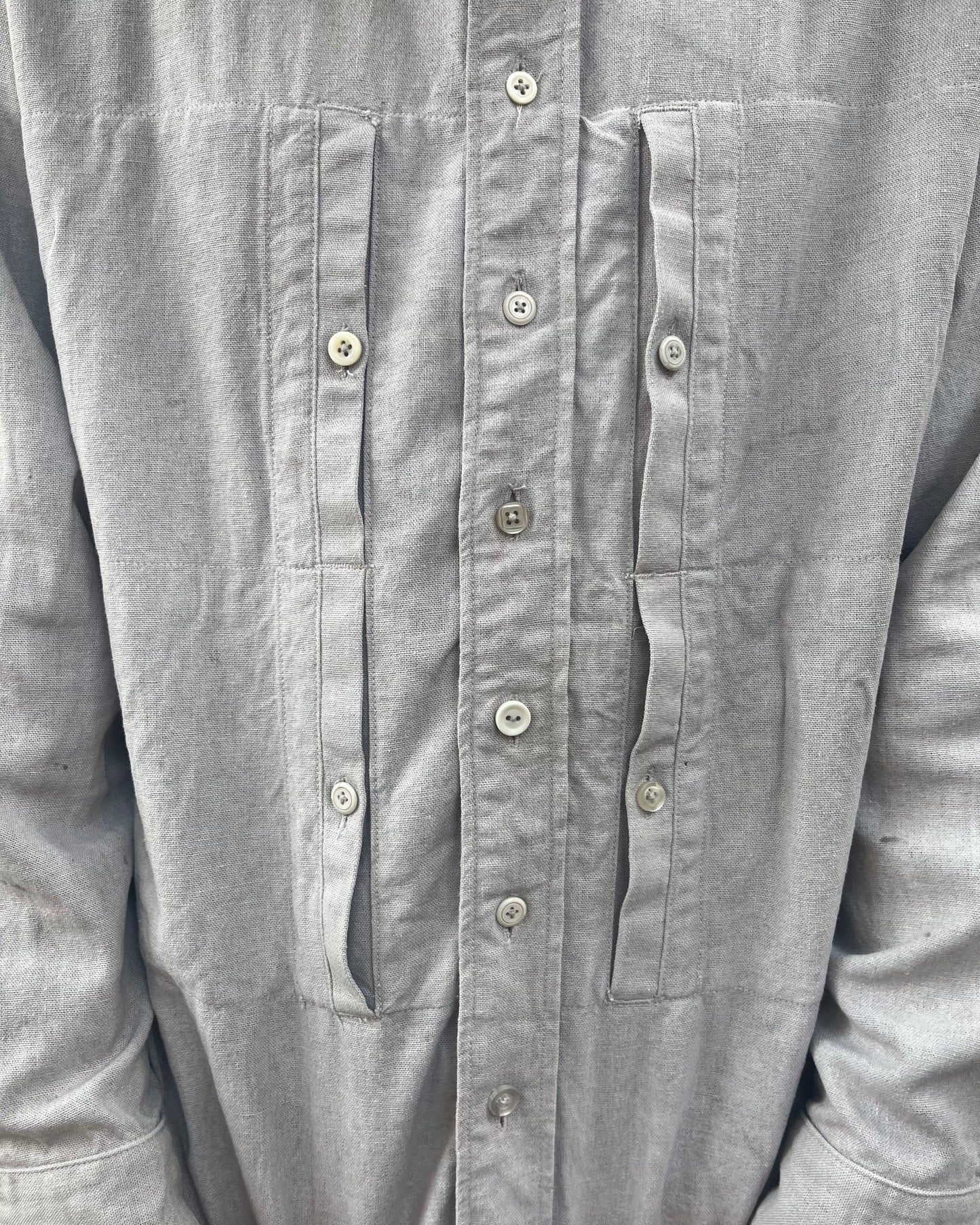 Utility BD Shirt - Acorn + Rust Dyed Linen/Cotton