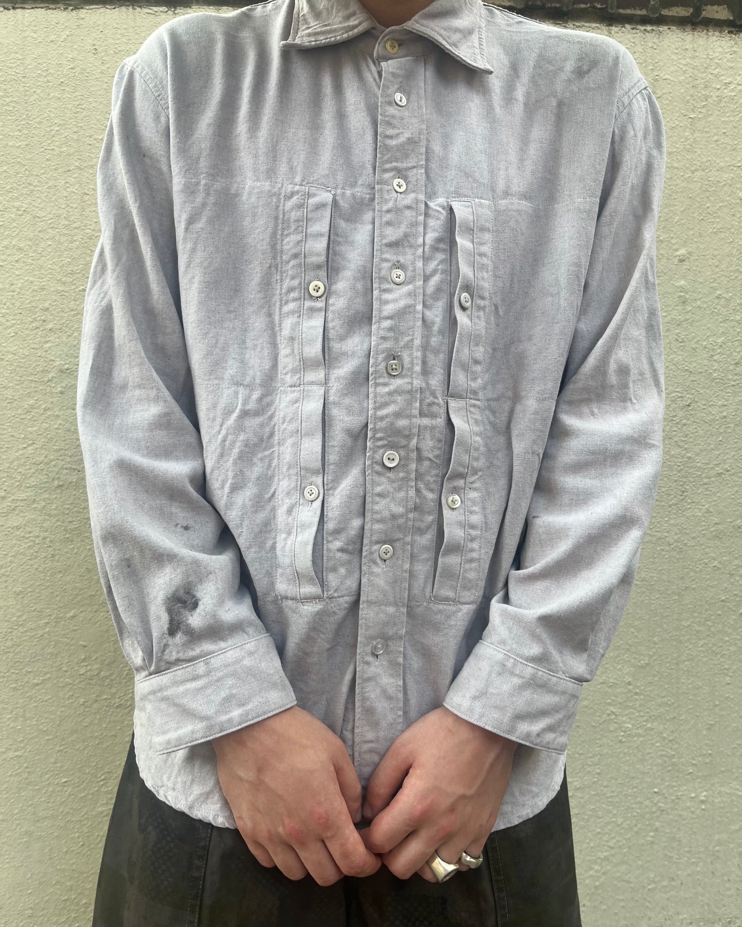 Utility BD Shirt - Acorn + Rust Dyed Linen/Cotton