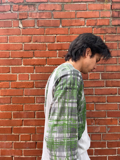 Paneled Raglan Long Sleeve Tee - Acorn + Rust 2 Layer Crazy Plaid