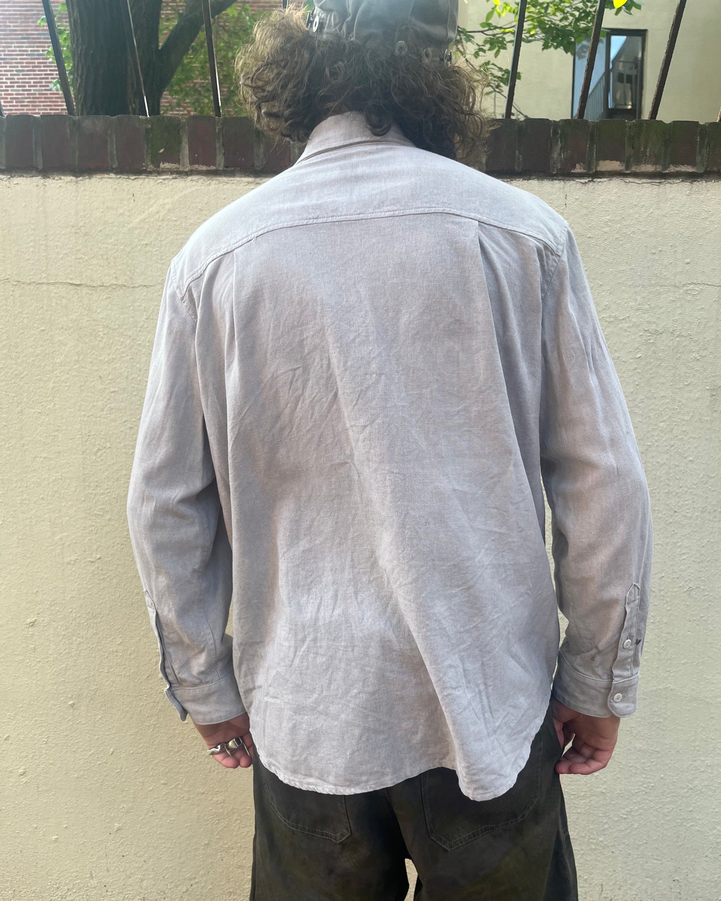 Utility BD Shirt - Acorn + Rust Dyed Linen/Cotton