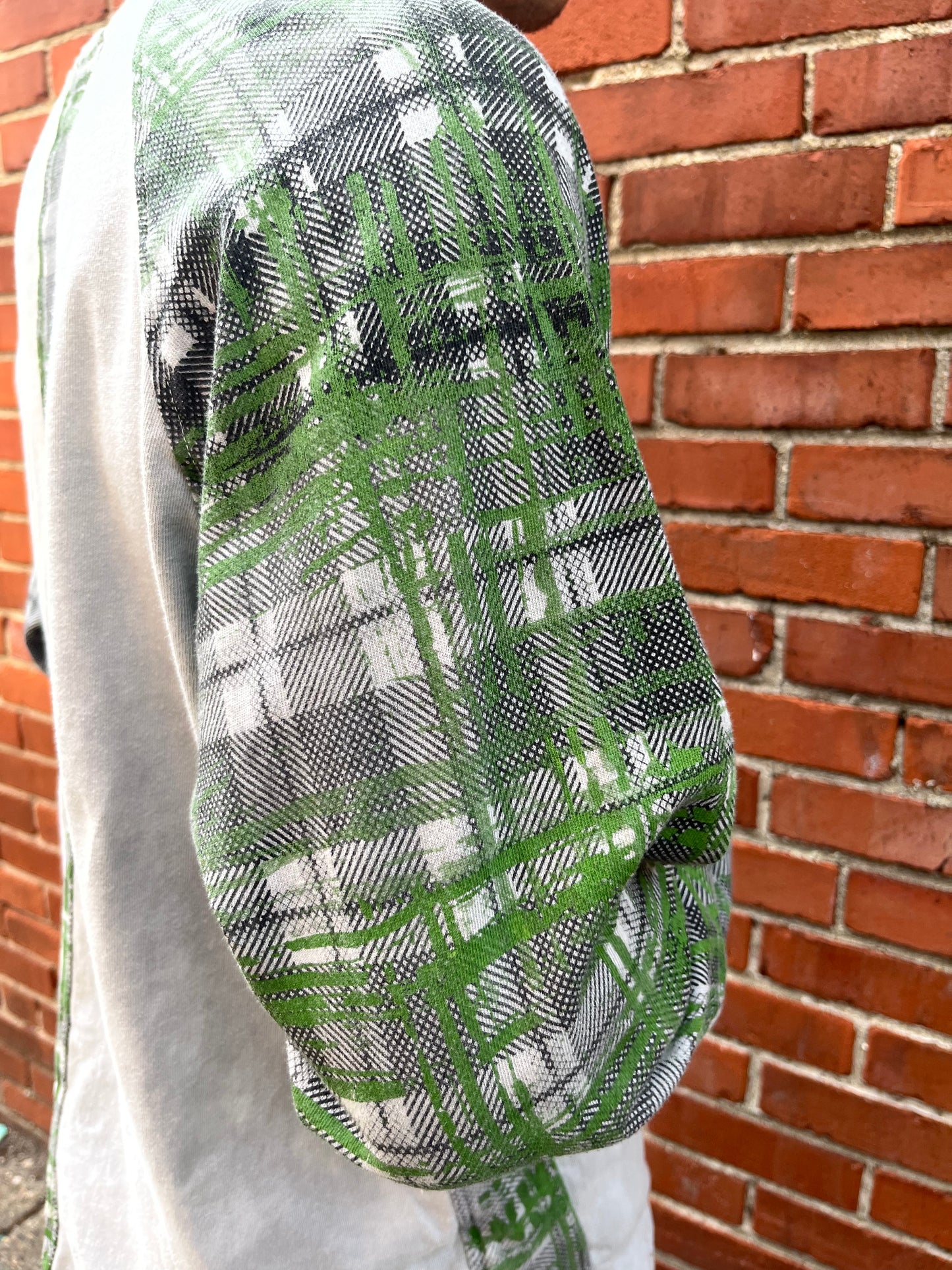 Paneled Raglan Long Sleeve Tee - Acorn + Rust 2 Layer Crazy Plaid