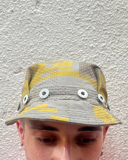 Pleated Mechanics Cap - 2 Layer Digi-Camo Cotton Ripstop