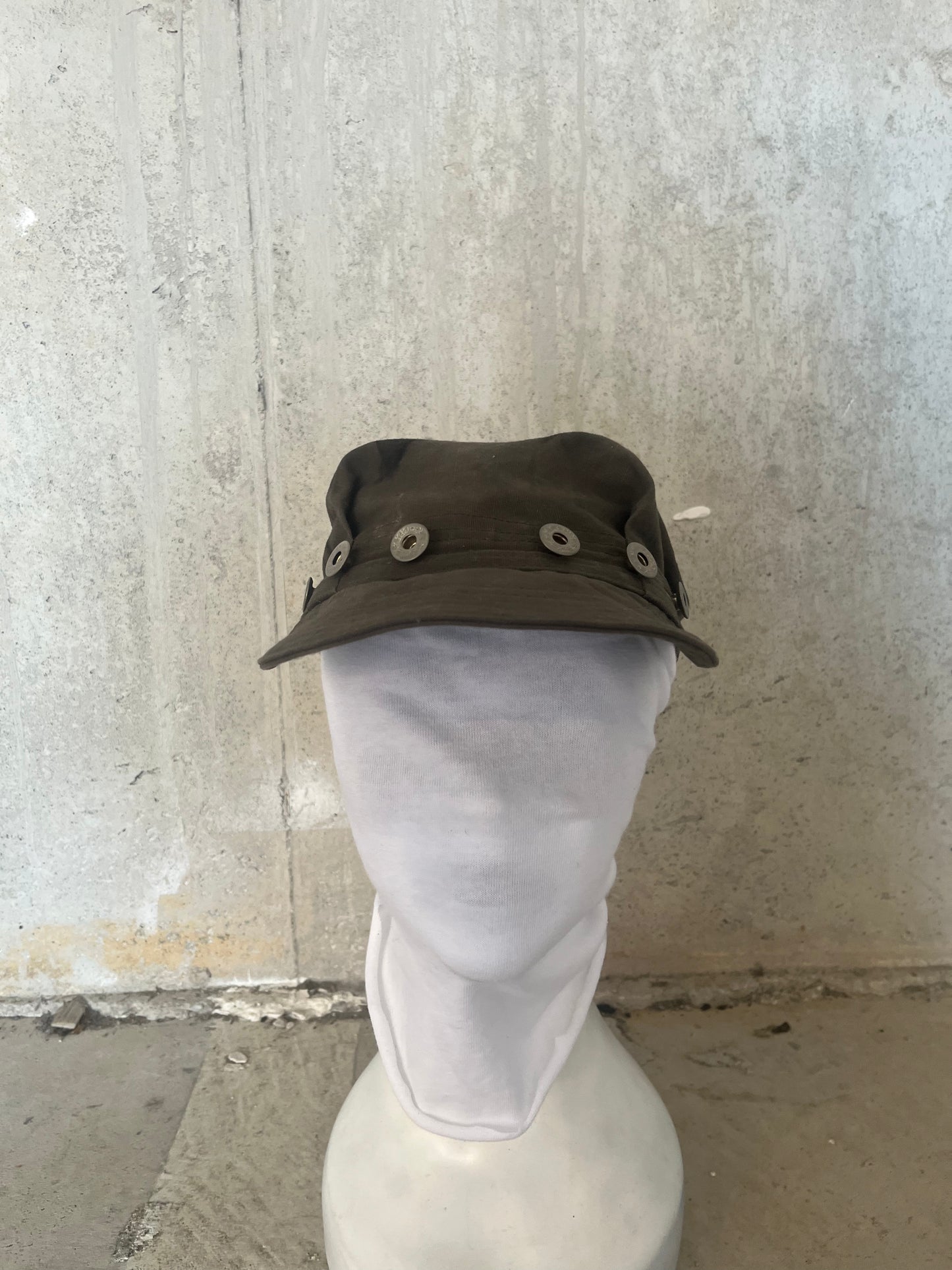 Pleated Mechanics Cap - Black Tea + Rust Dyed cotton Ripstop