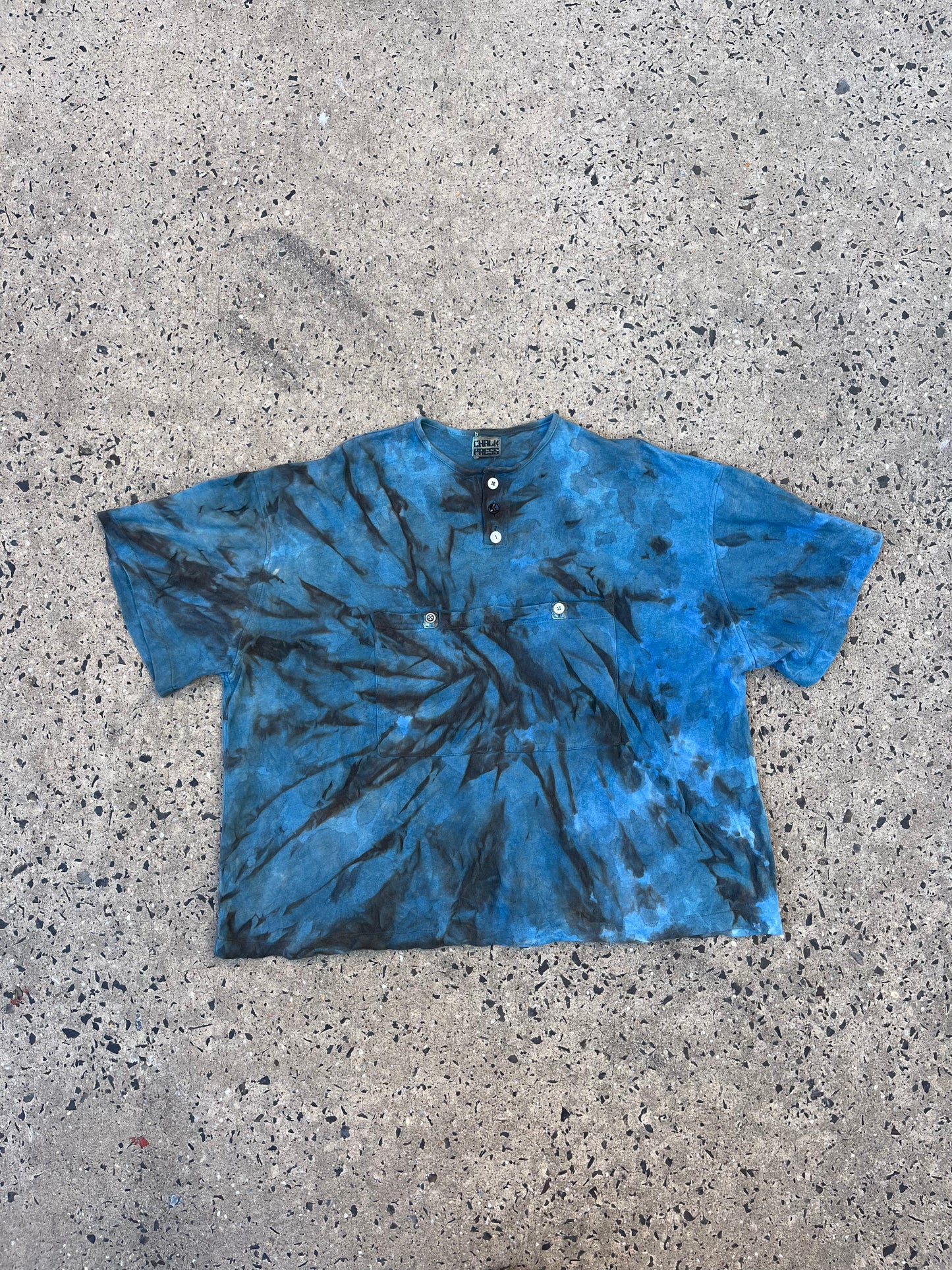 2 Pocket GIGANTIC Henley Tee - Indigo & Persimmon Swirl