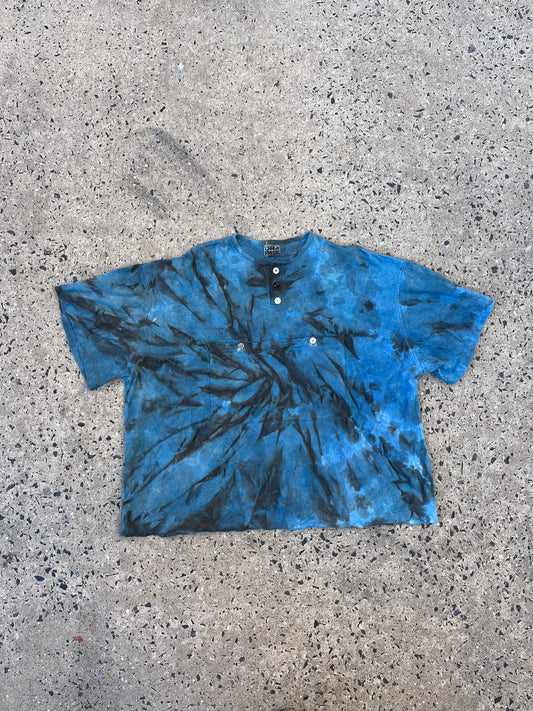 2 Pocket GIGANTIC Henley Tee - Indigo & Persimmon Swirl
