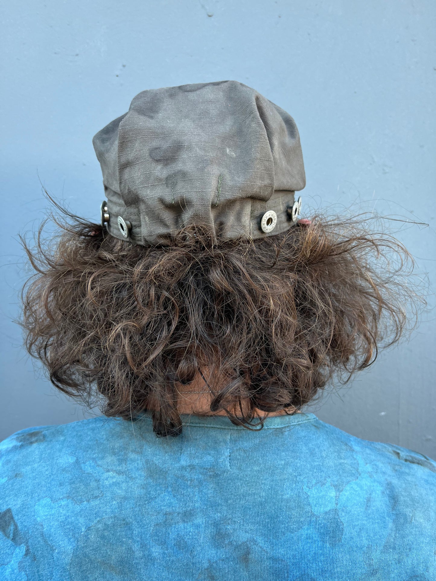 Pleated Mechanics Cap - Black Tea + Rust Dyed cotton Ripstop