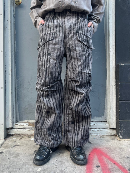 Utility Thwocket Pants - Acorn + Rust Dyed Stripe Denim