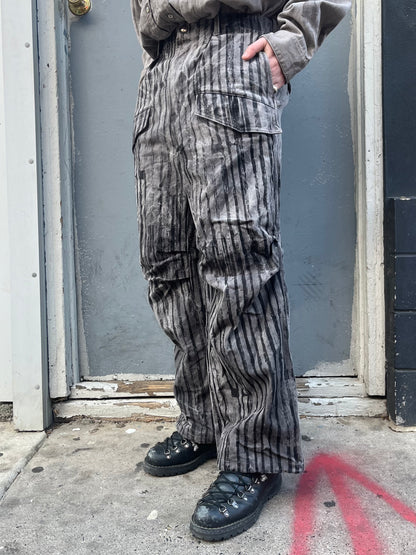 Utility Thwocket Pants - Acorn + Rust Dyed Stripe Denim