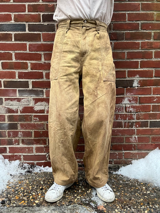 Dart Pocket Fatigue Pant - Turmeric, Rust, & Persimmon Dyed Denim