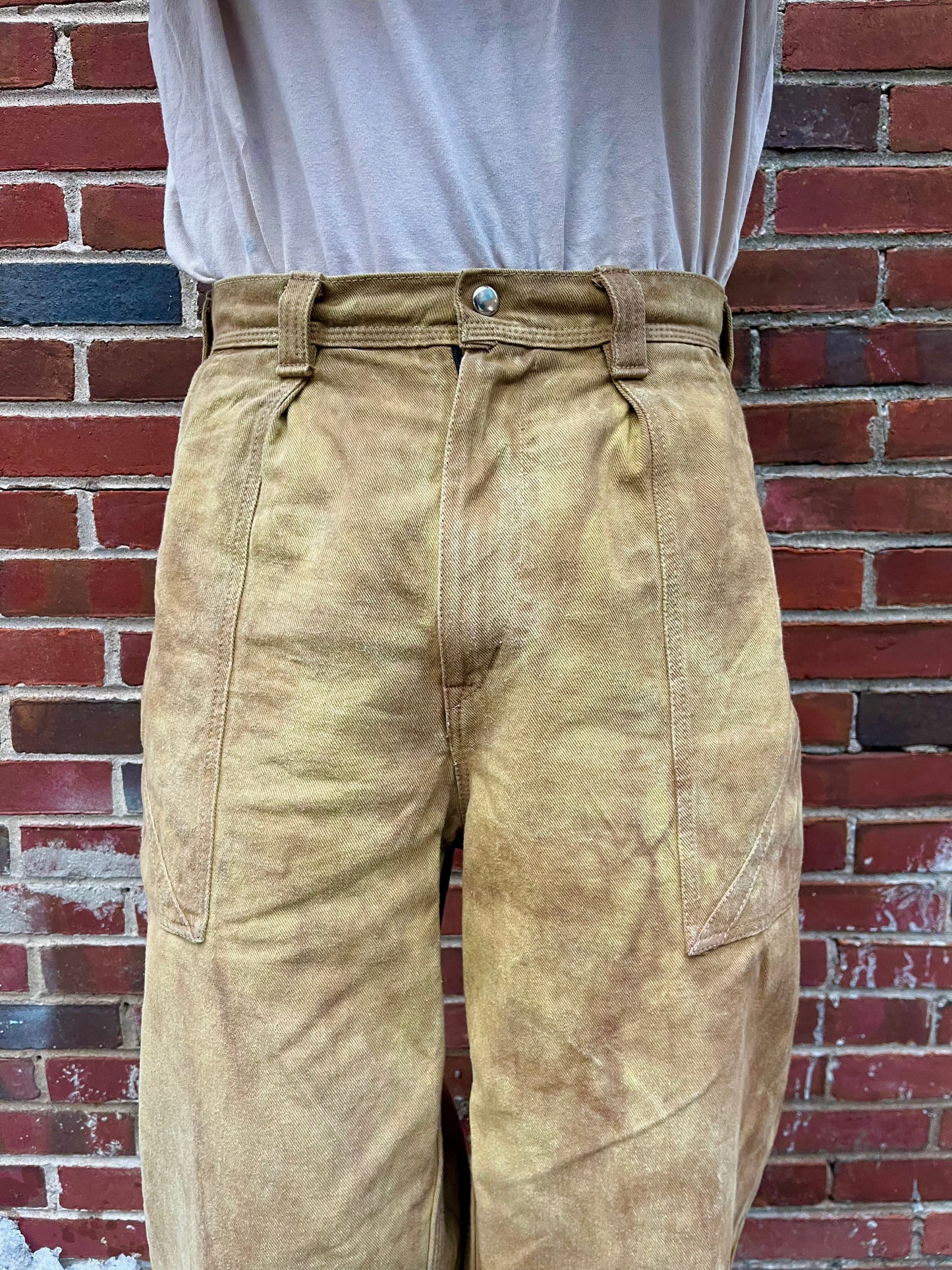 Dart Pocket Fatigue Pant - Turmeric, Rust, & Persimmon Dyed Denim