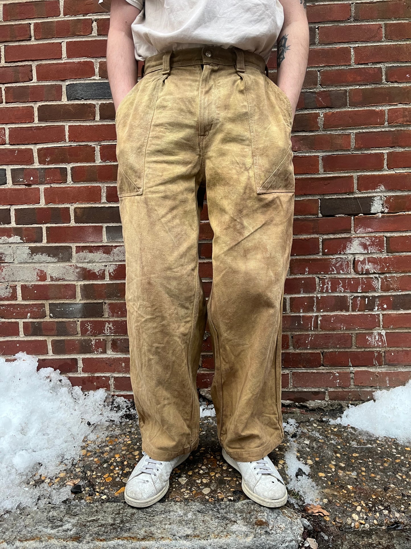 Dart Pocket Fatigue Pant - Turmeric, Rust, & Persimmon Dyed Denim