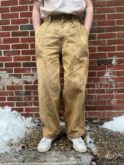 Dart Pocket Fatigue Pant - Turmeric, Rust, & Persimmon Dyed Denim