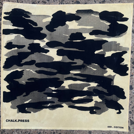 CHALK.PRESS Bandana: Black Mono Camo-Turmeric