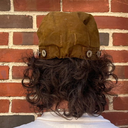 Pleated Mechanics Cap - Turmeric + Rust Dyed Cotton Ripstop