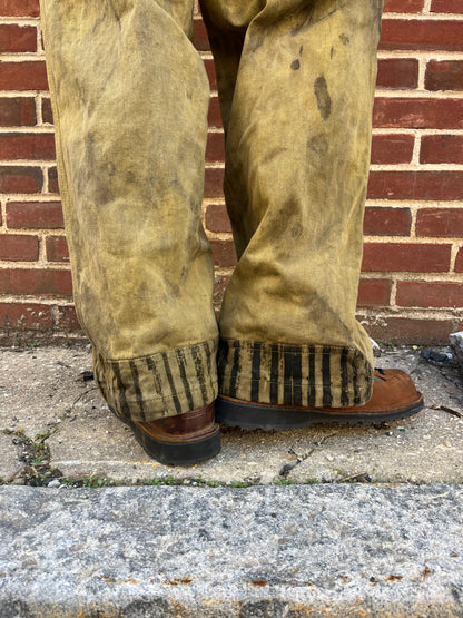 Dart Pocket Fatigue Pant - Turmeric & Black Tea + Rust Dyed Denim W/ Stripe Accents