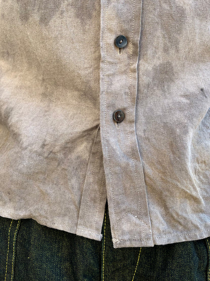 Slant Pocket BD Shirt - Black Tea + Rust Swirl Linen Blend
