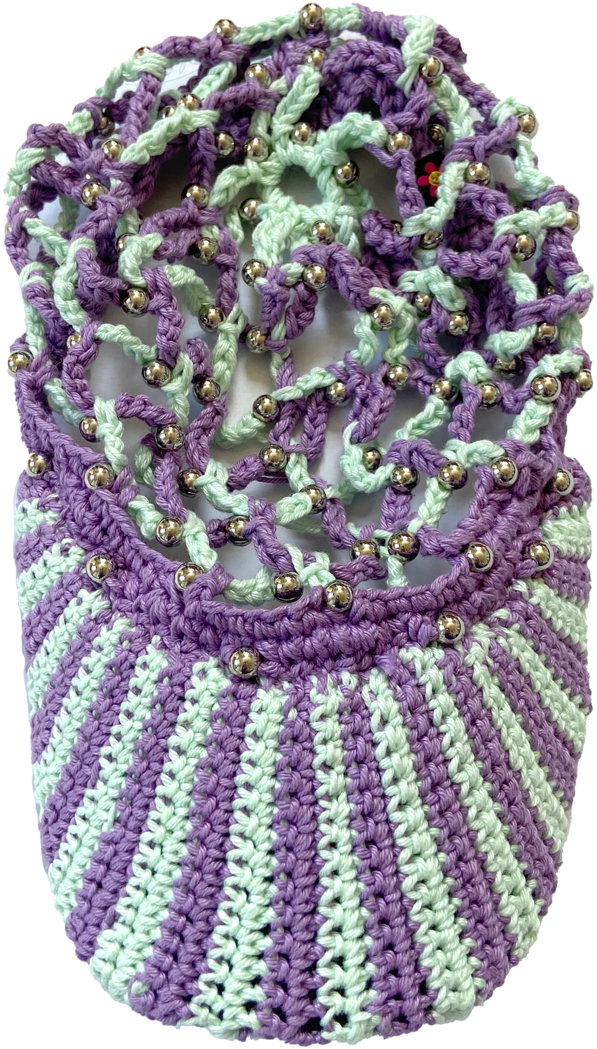 Stahl Knit Mesh Bball Hat - Purple + Green Stripe