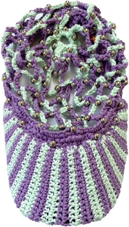 Stahl Knit Mesh Bball Hat - Purple + Green Stripe