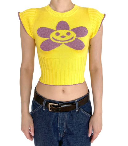 Stahl Knit Daisy Sweater Tee - Yellow