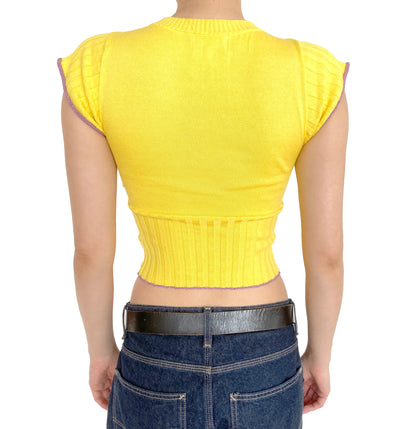 Stahl Knit Daisy Sweater Tee - Yellow